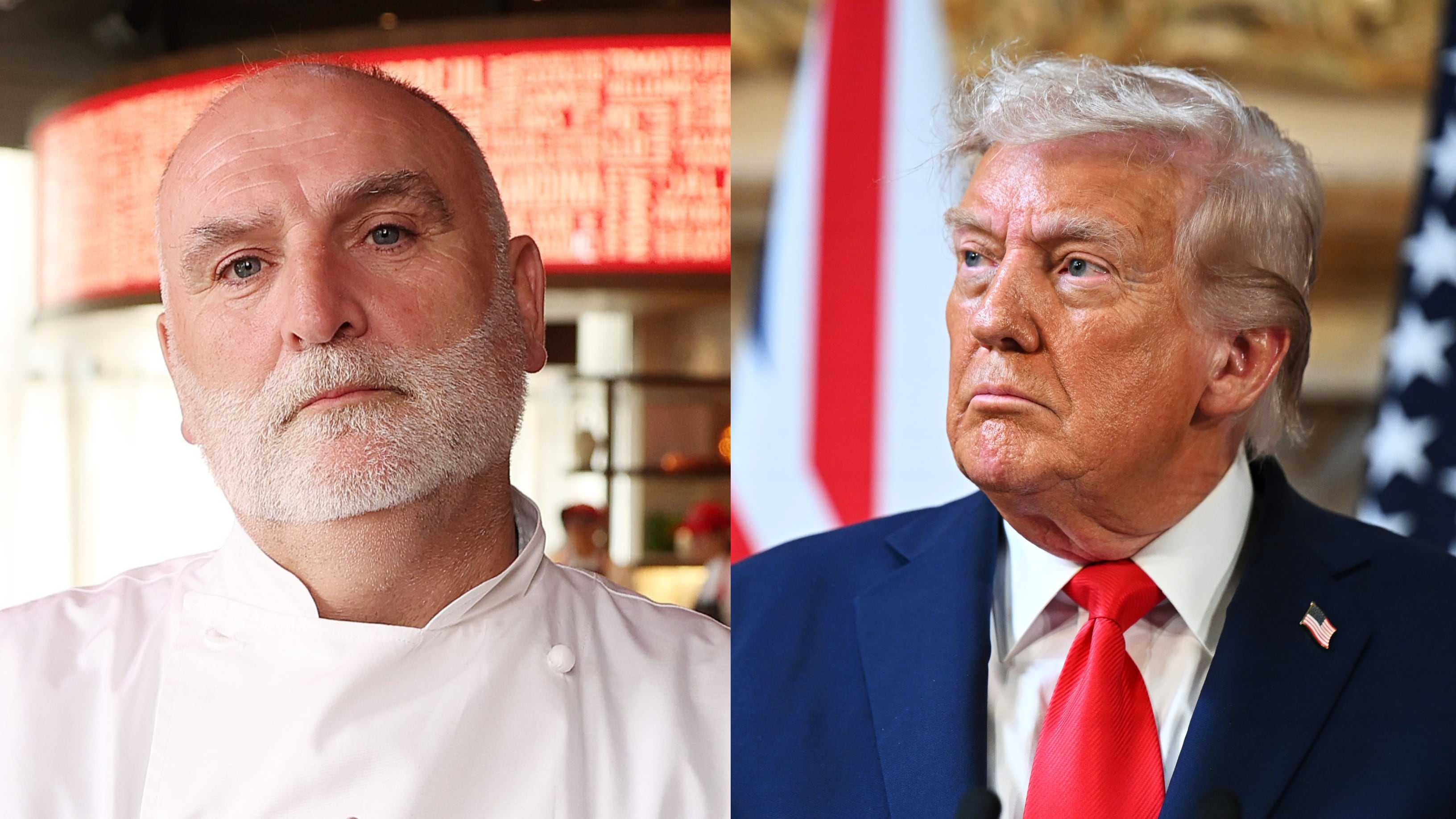 El chef José Andrés y el presidente de EEUU, Donald Trump