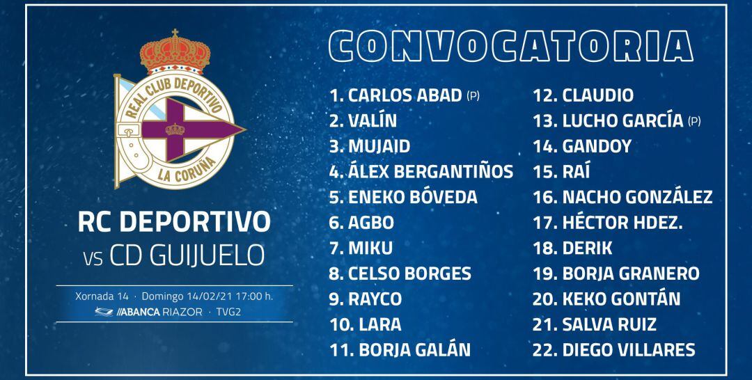 Convocatoria del Deportivo