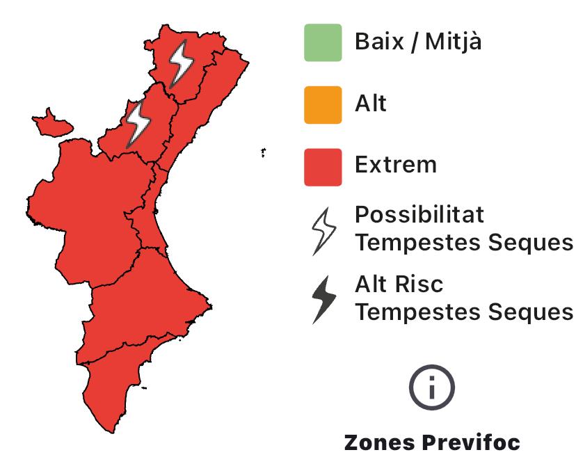 El Previfoc para hoy. Fuente GVA 112 CV