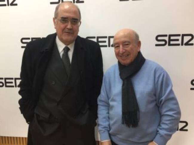 Juan Ramón Calero con su inseparable pareja radiofónica, el químico y exalcalde de Murcia, Antonio Bódalo