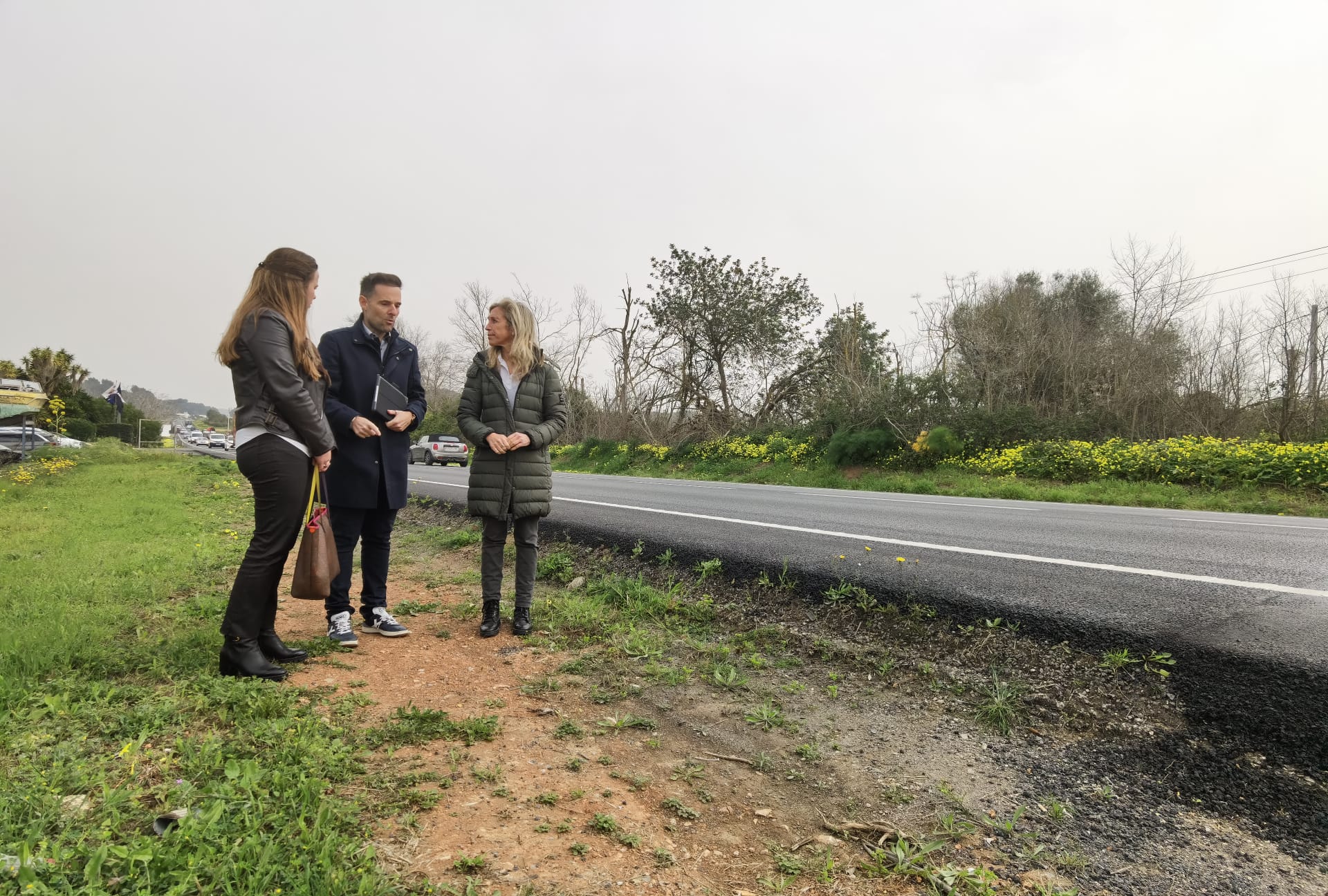 Visita a las obras de mejora de la carretera de Santa Eulària