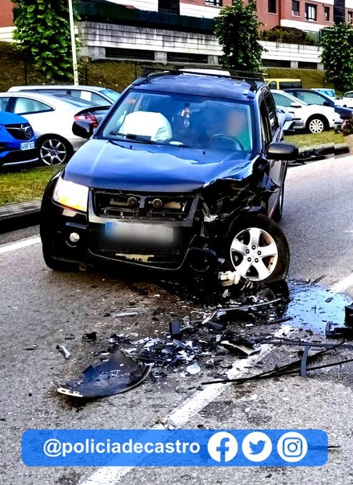 Así quedó el coche.