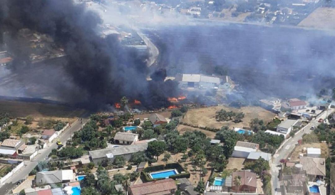 Imagen aérea del incendio de las Quemadillas