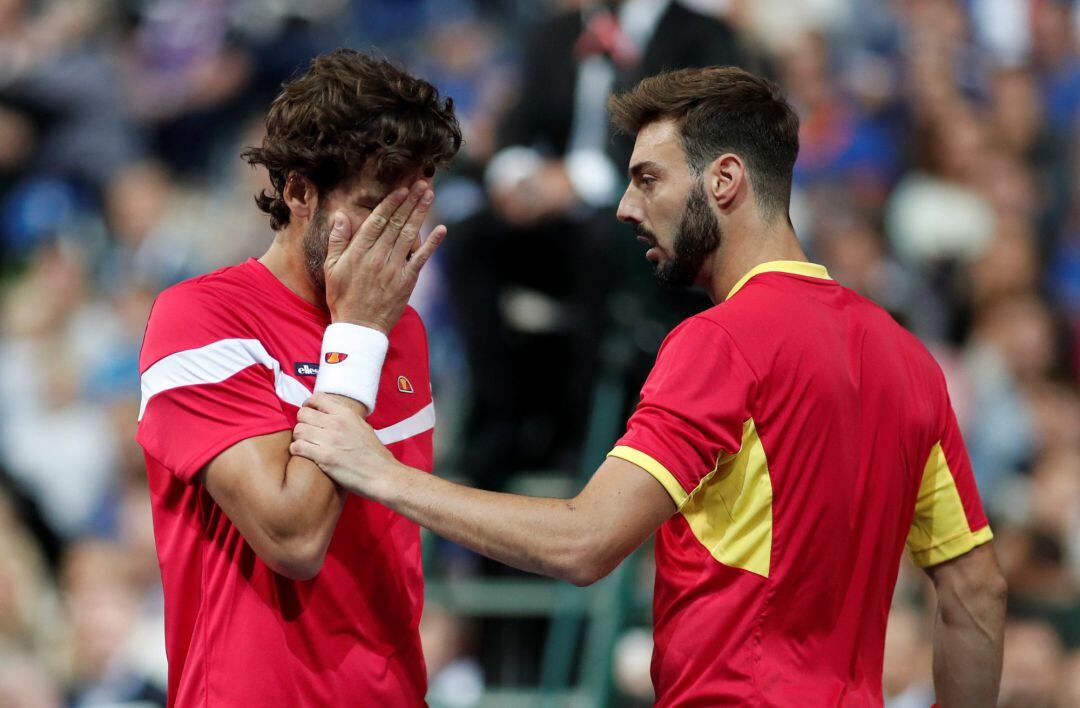 Feliciano López y Marc Granollers durante su partido de doble