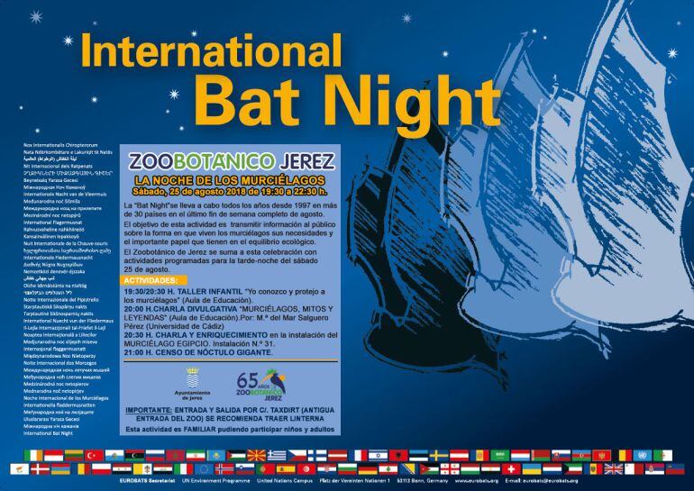 La Noche de los Murciélagos comenzará a las 19:30h. en el Zoobotánico de Jerez