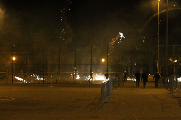 Zona acotada para el lanzamiento de carretillas