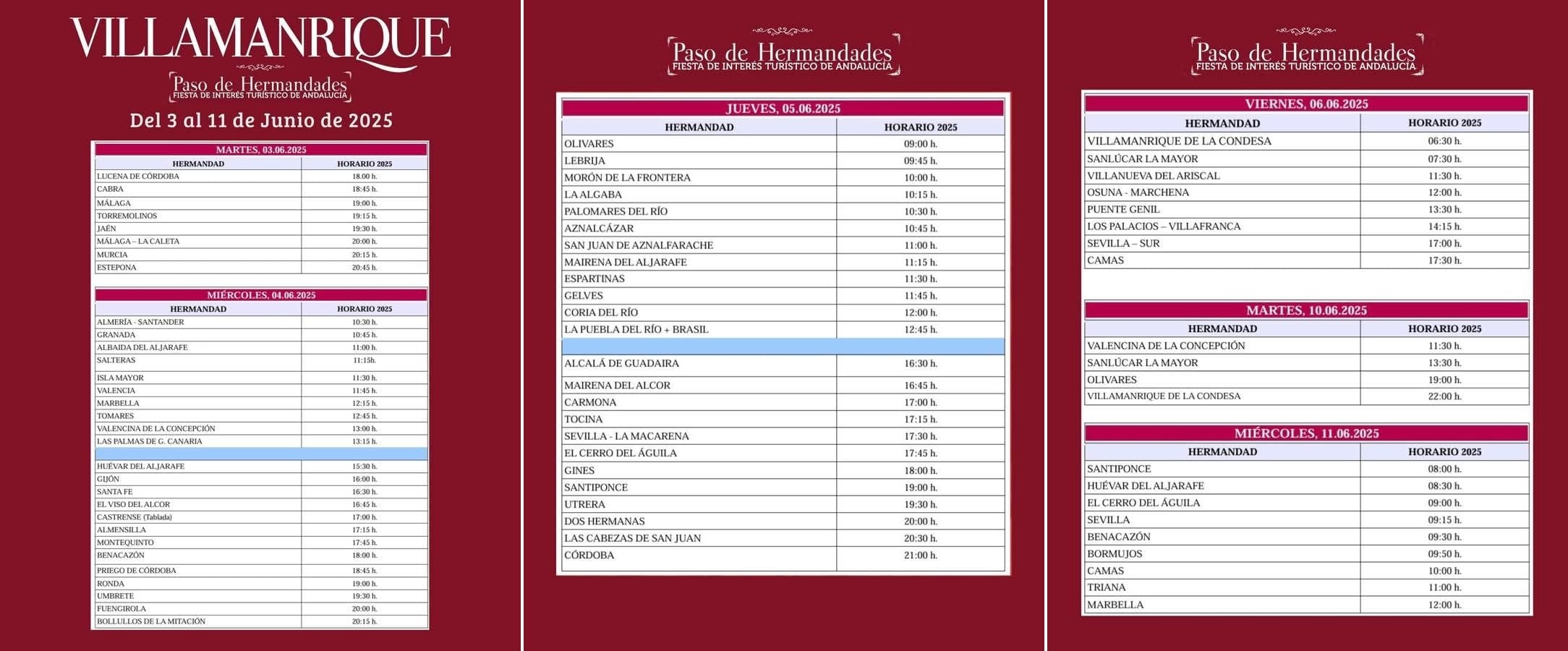 Paso de hermandades del Rocío por Villamanrique de la Condesa en 2025