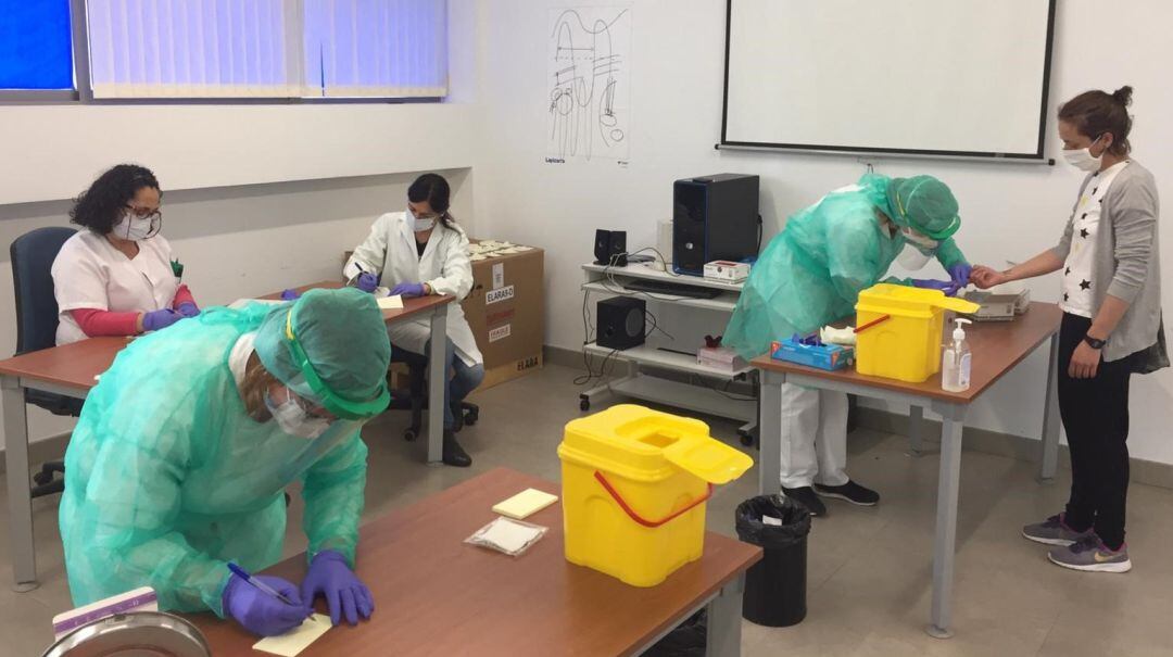 Realización de test covid en Andalucía.