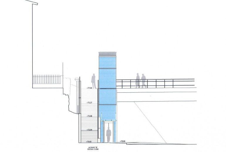 Esquema de uno de los ascensores que se construirán en el barrio de Aiete.