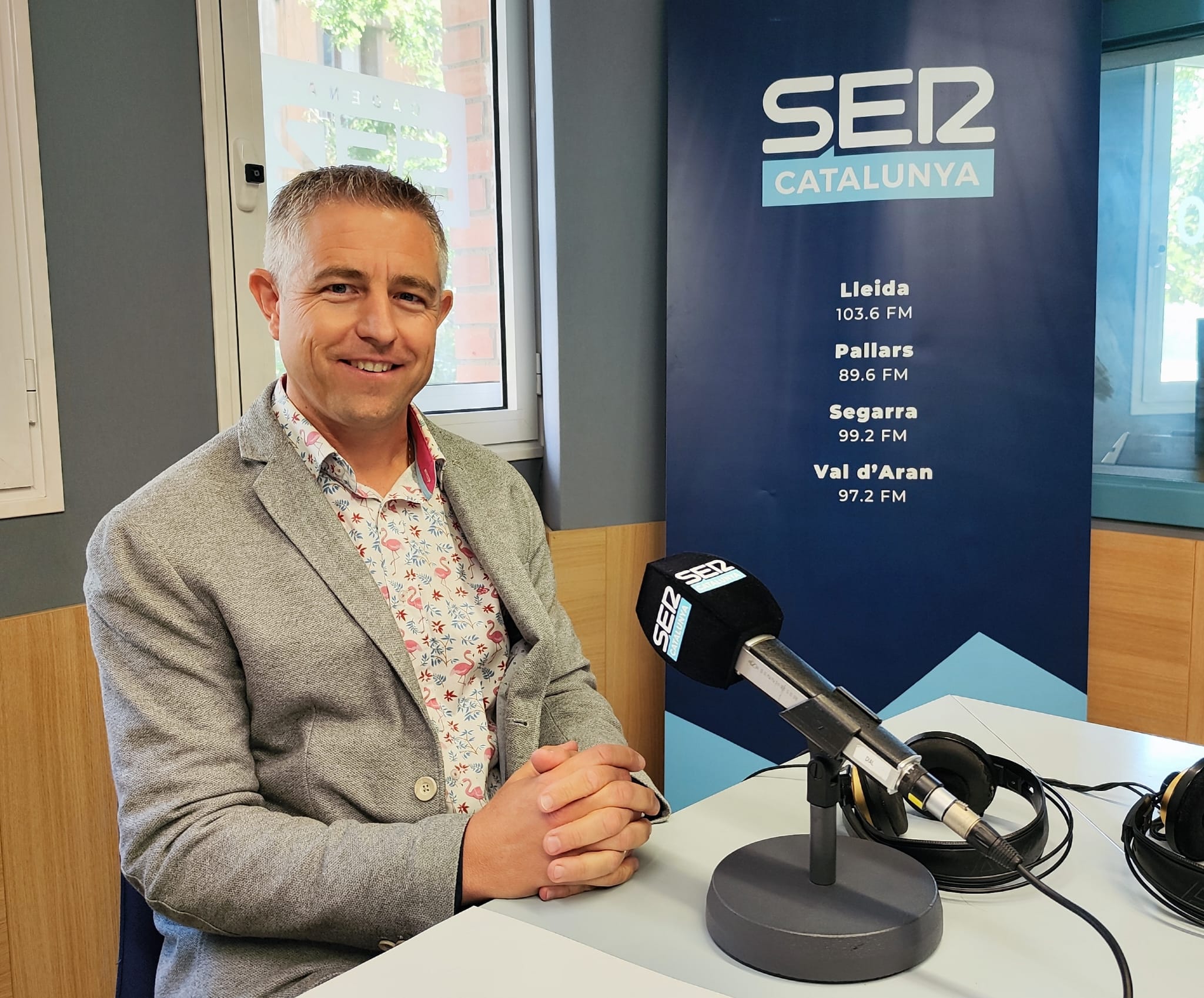 Jesús Torrelles, president de PIMEC Lleida, durant l'entrevista a l'Aquí Lleida de Ràdio Lleida.