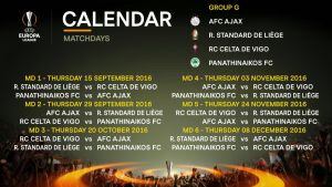 Calendario del Grupo G de la UEFA Europa League