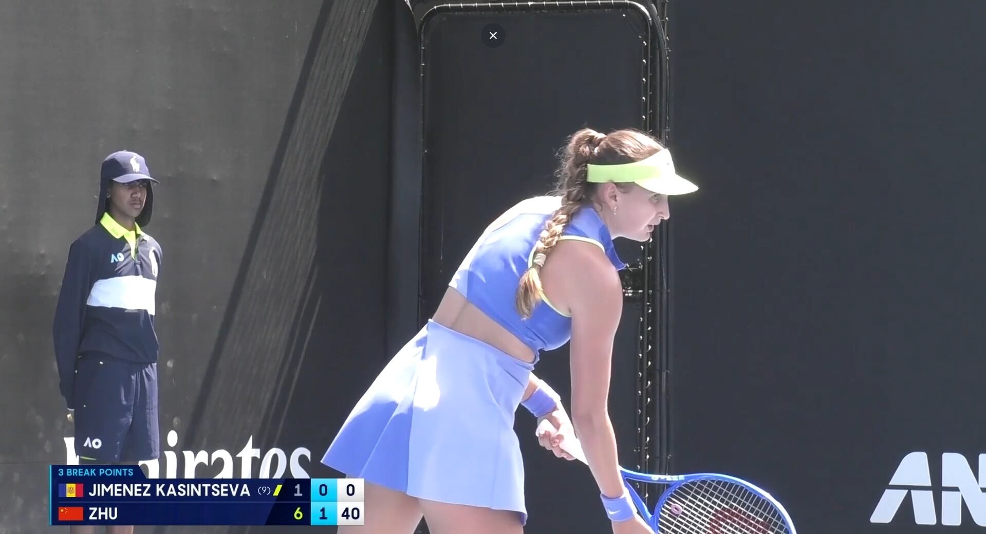 Vicky Jiménez, durant el començament del segon set