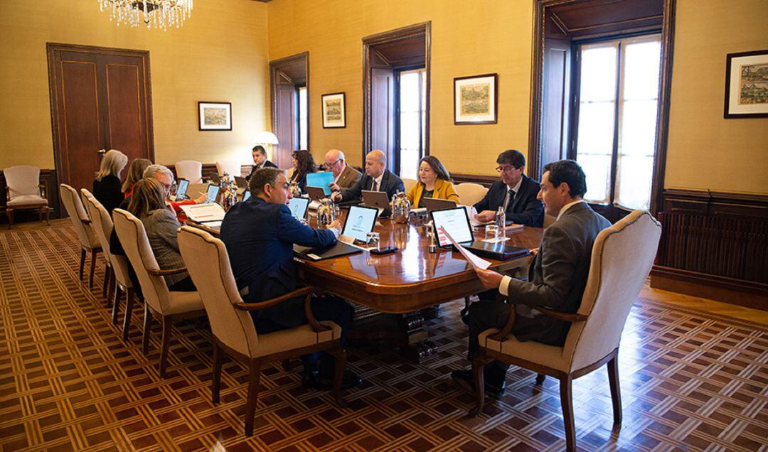 Imagen de archivo de una reunión del Consejo de Gobierno de la Junta de Andalucía en San Telmo 