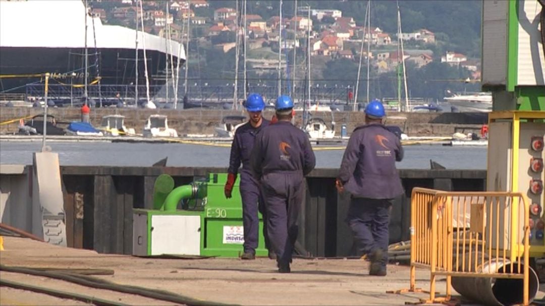 Trabajadores del naval en Vigo