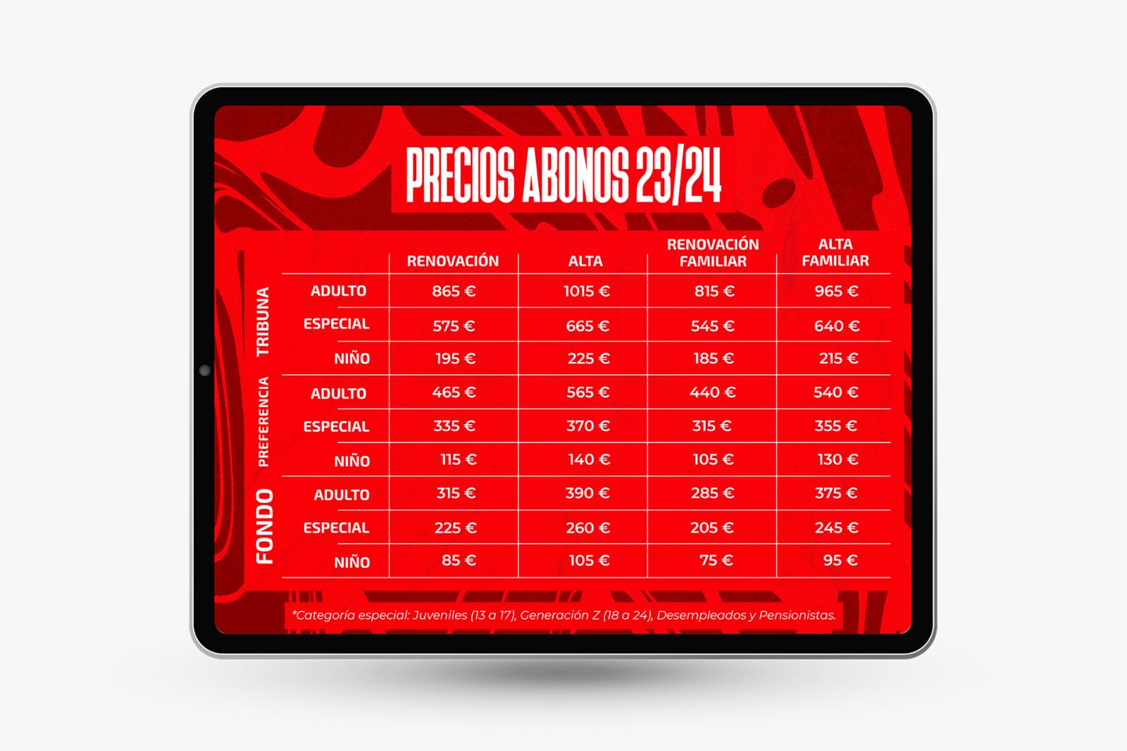 Estos son los precios de los abonos 23-24.