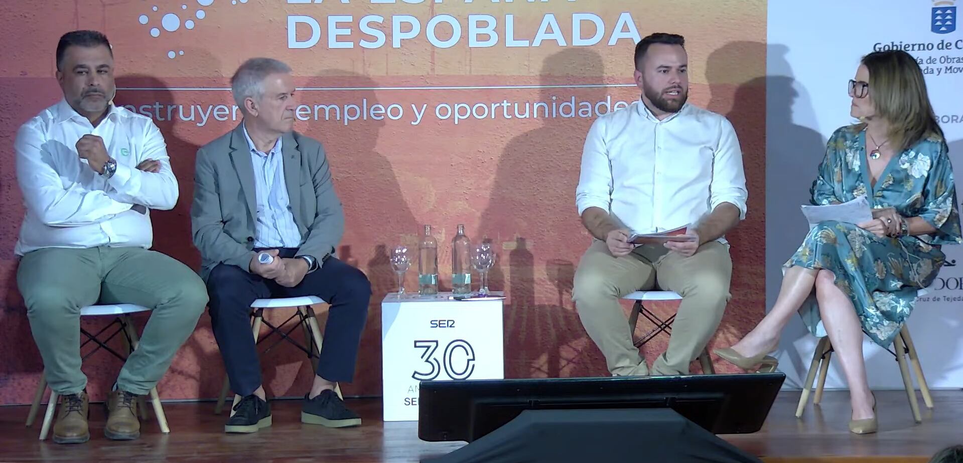 Elena Zárate, Carlos Couros y Eduardo del Rosario en "La España Despoblada" en Tejeda