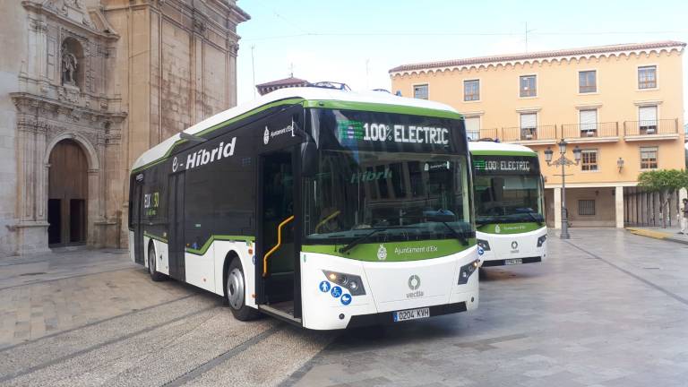 Autobús híbrido del servicio de transporte urbano en Elche