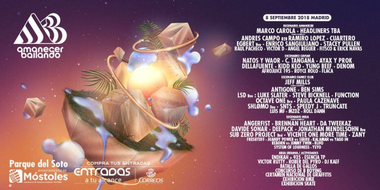 Cartel anunciador del Festival Amanecer Bailando