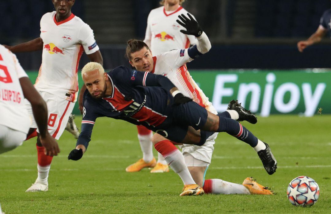 Neymar, este martes, en el PSG - Leipzig