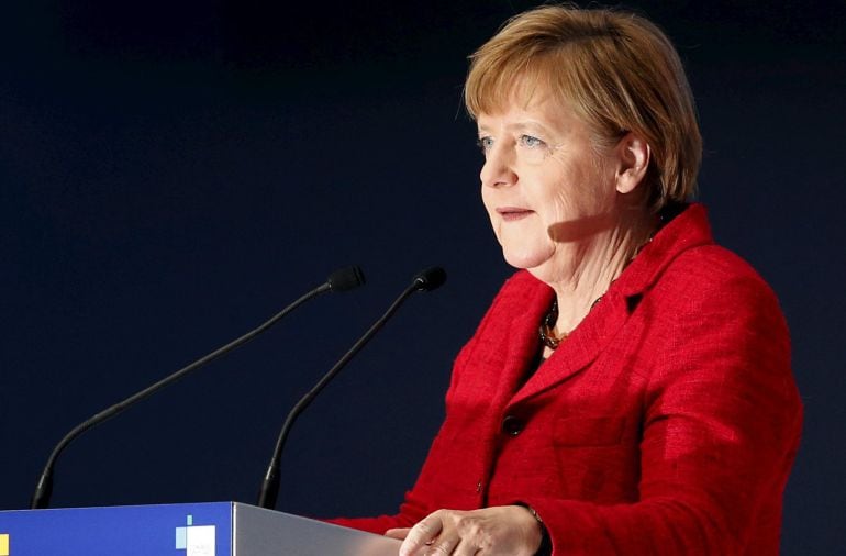 Ángela Merkel durante el Congreso del Partido Popular Europeo en Madrid. 