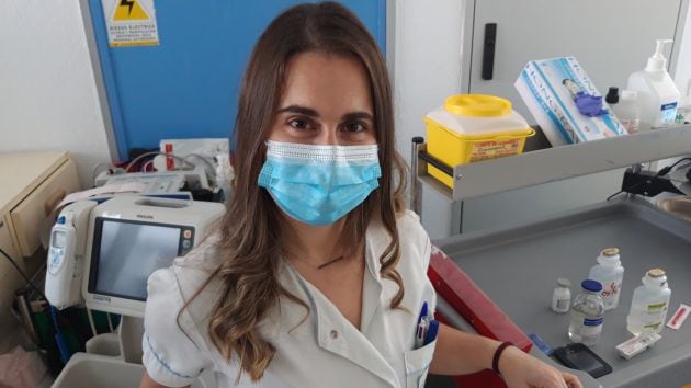 Diana Barreiro, en el Hospital de la Princesa.