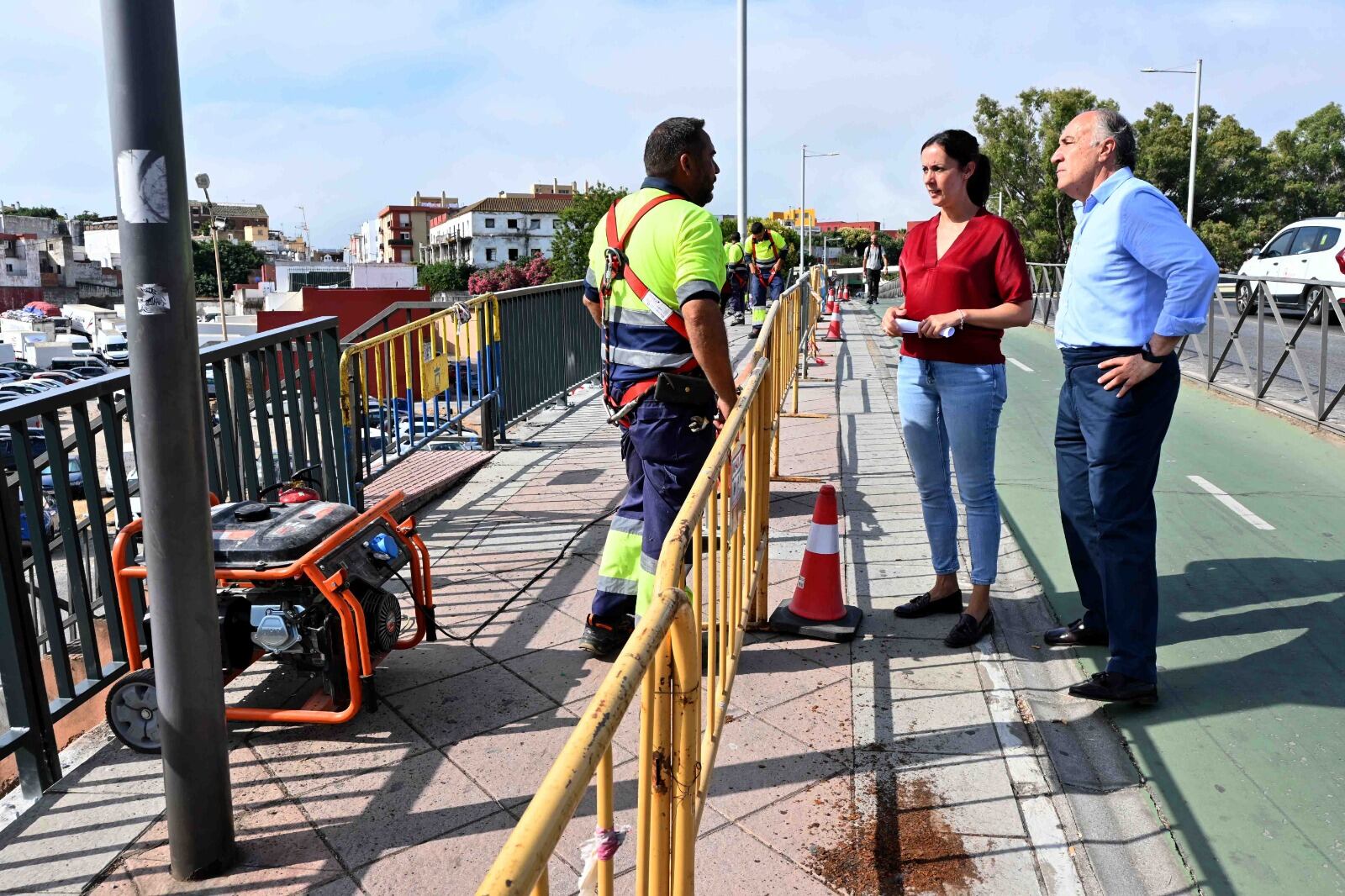 Trabajos en el acerado de Algeciras