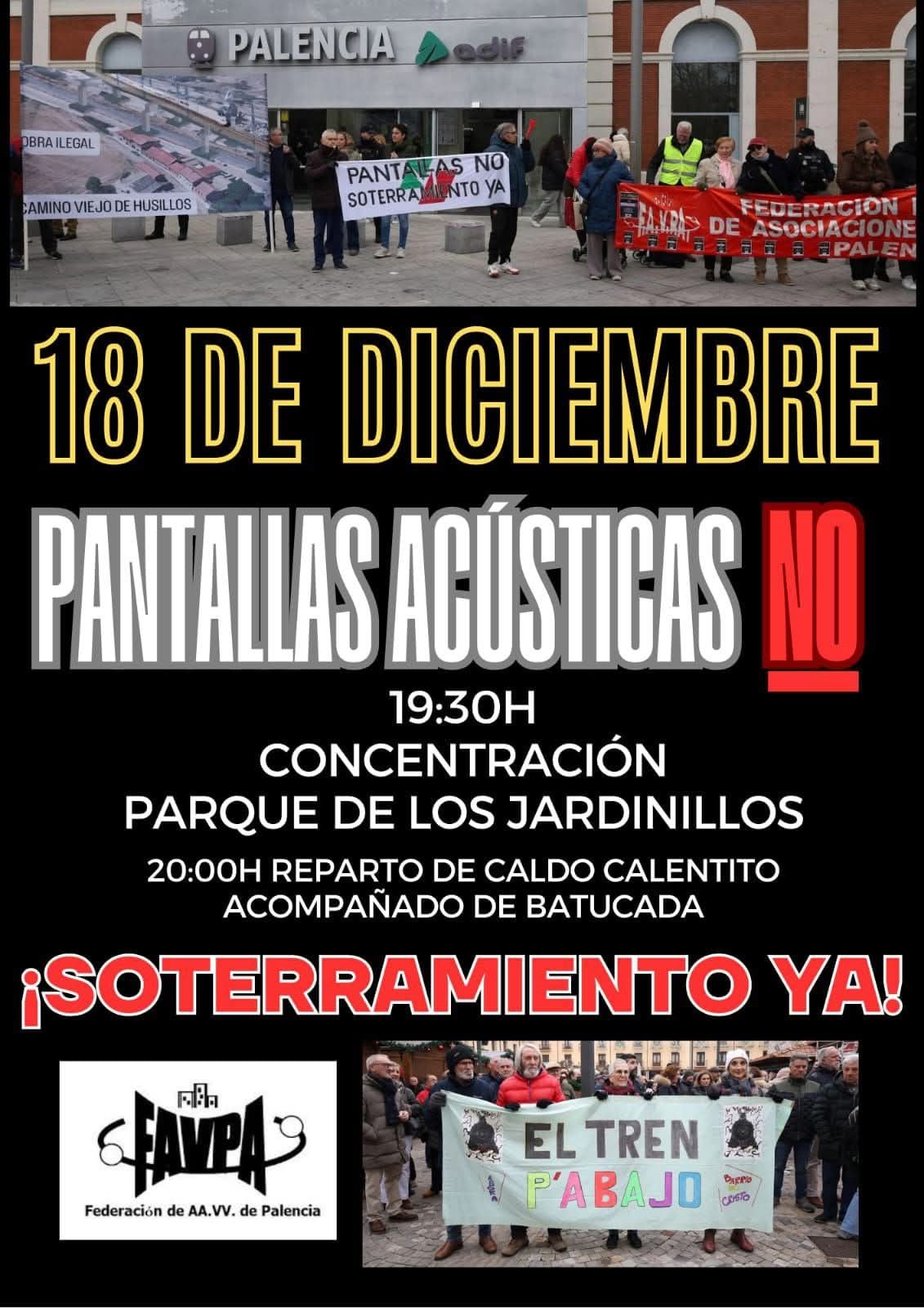 Nueva movilización de la Federación de Vecinos de Palencia contra las actuaciones de Adif en el municipio