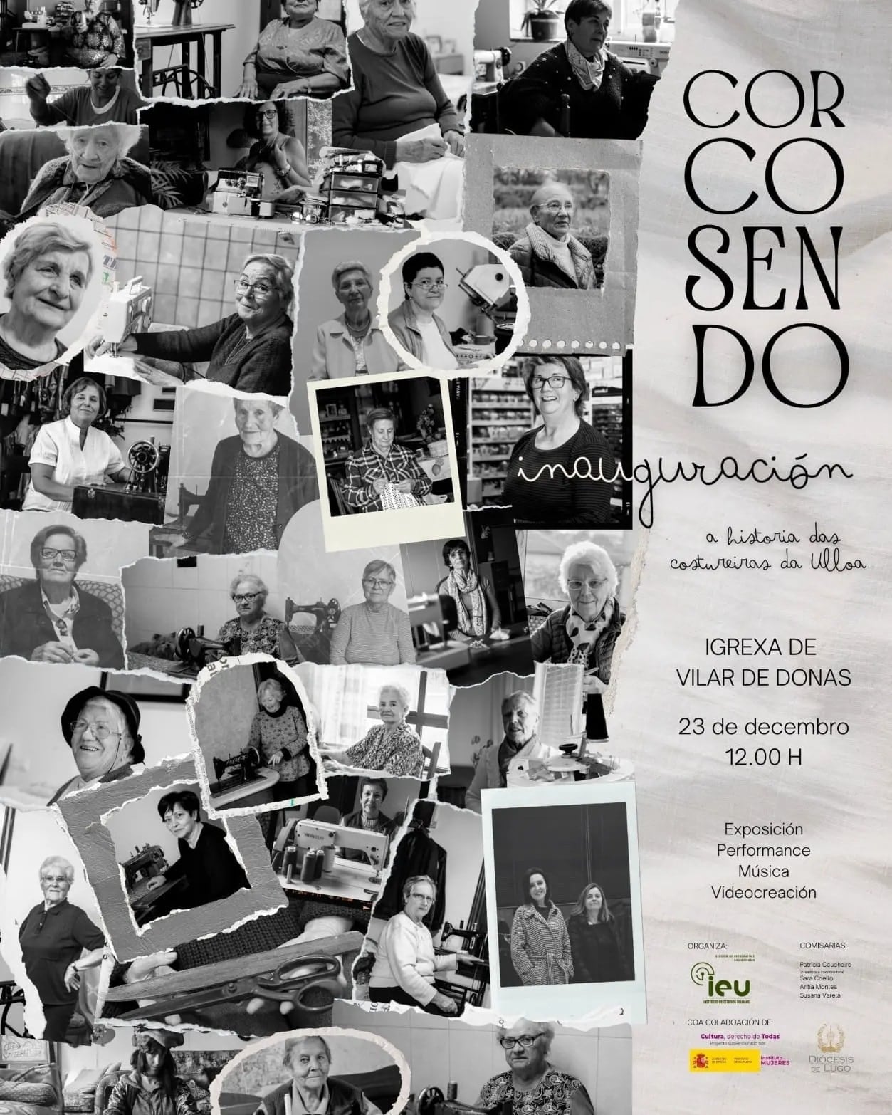 A exposición multidisciplinar que recolle a memoria das costureiras da Ulloa, &#039;Corcosendo&#039;, inaugúrase en Vilar de Donas o sábado 23 de decembro