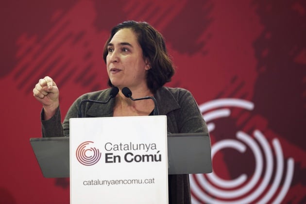 La alcaldesa de Barcelona, Ada Colau, durante la asamblea de Catalunya en Comú