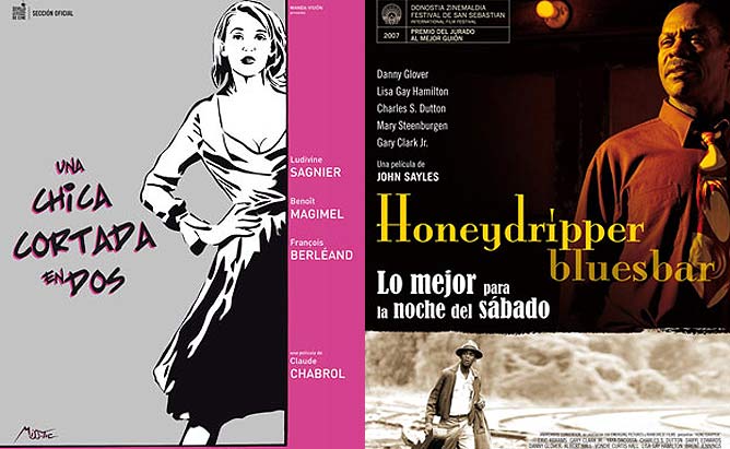 Carteles de <i>Una chica cortada en dos</i> y <i>Honeydripper</i>.