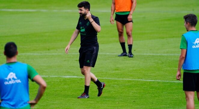 Romo, durante uno de los entrenamientos en La Albericia