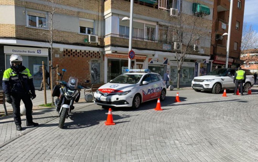 Control de la Policía Municipal de Móstoles