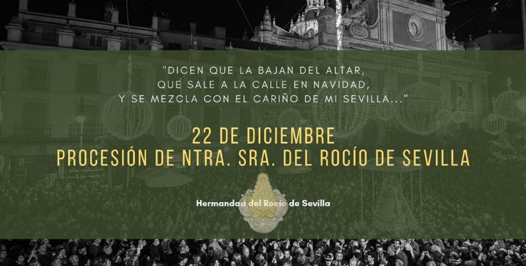 Cartel fotográfico publicado en la cuenta de Twitter de la Hermandad del Rocío de Sevilla