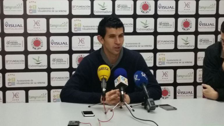 Juanjo, autor del gol que dió los tres puntos al Villanovense en su estadio ante Algeciras