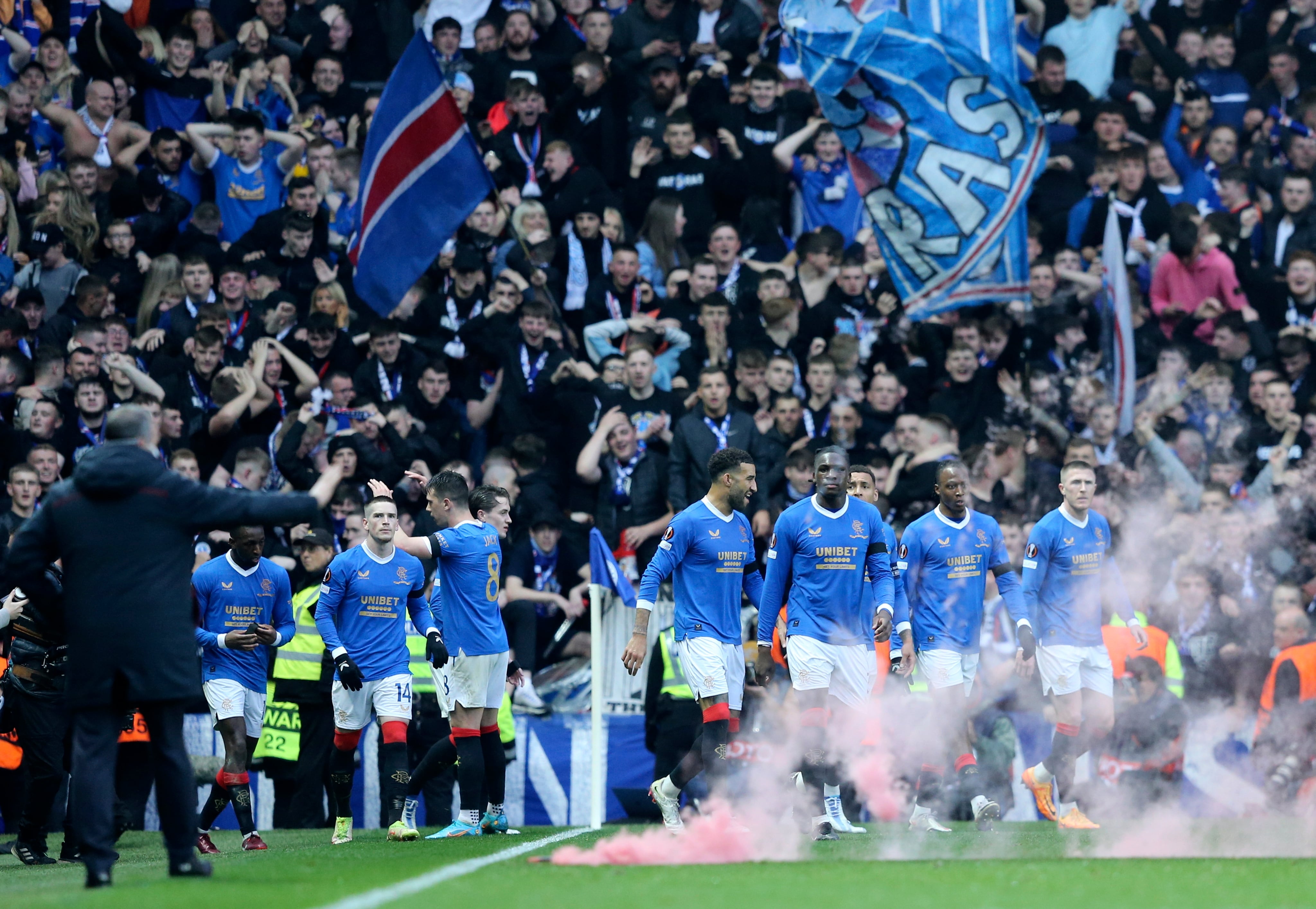 El Rangers celebra el pase a la final de la Europa League donde se medirá al Eintracht de Fráncfort EFE/EPA/ROBERT PERRY