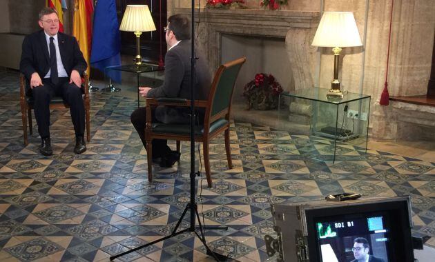Momento de la entrevista grabada en el Palau de la Generalitat