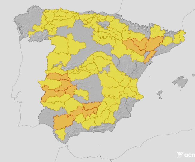 Alerta amarilla por altas temperaturas.