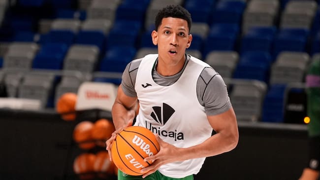 José Miguel "Tyson" Pérez, en un entrenamiento del Unicaja