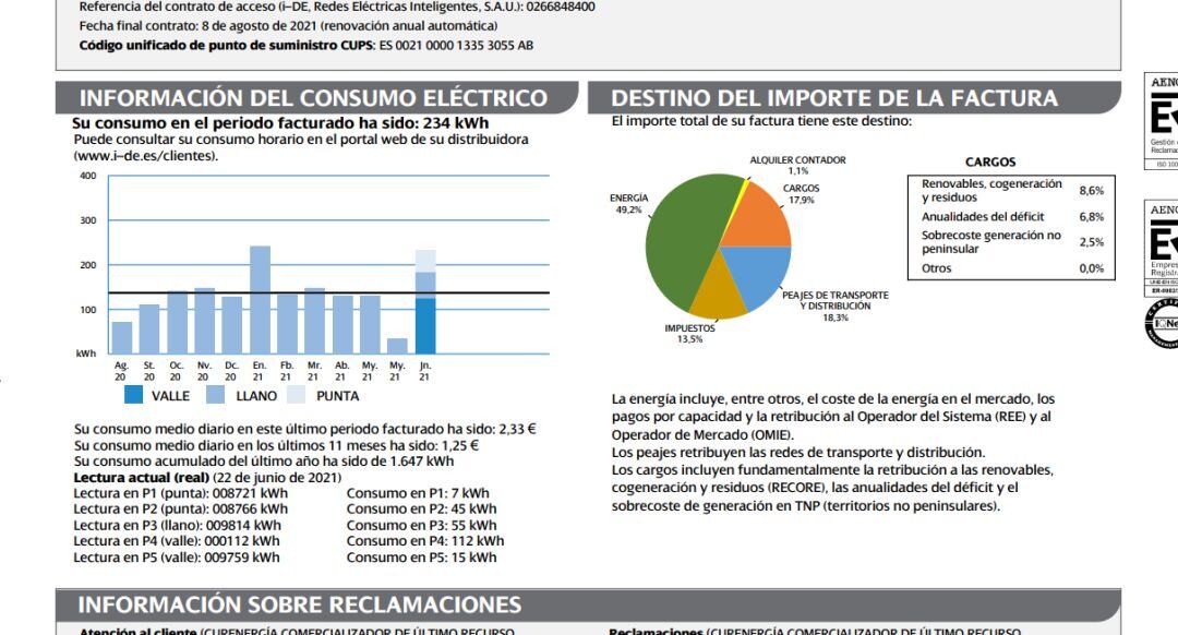 Factura electricidad