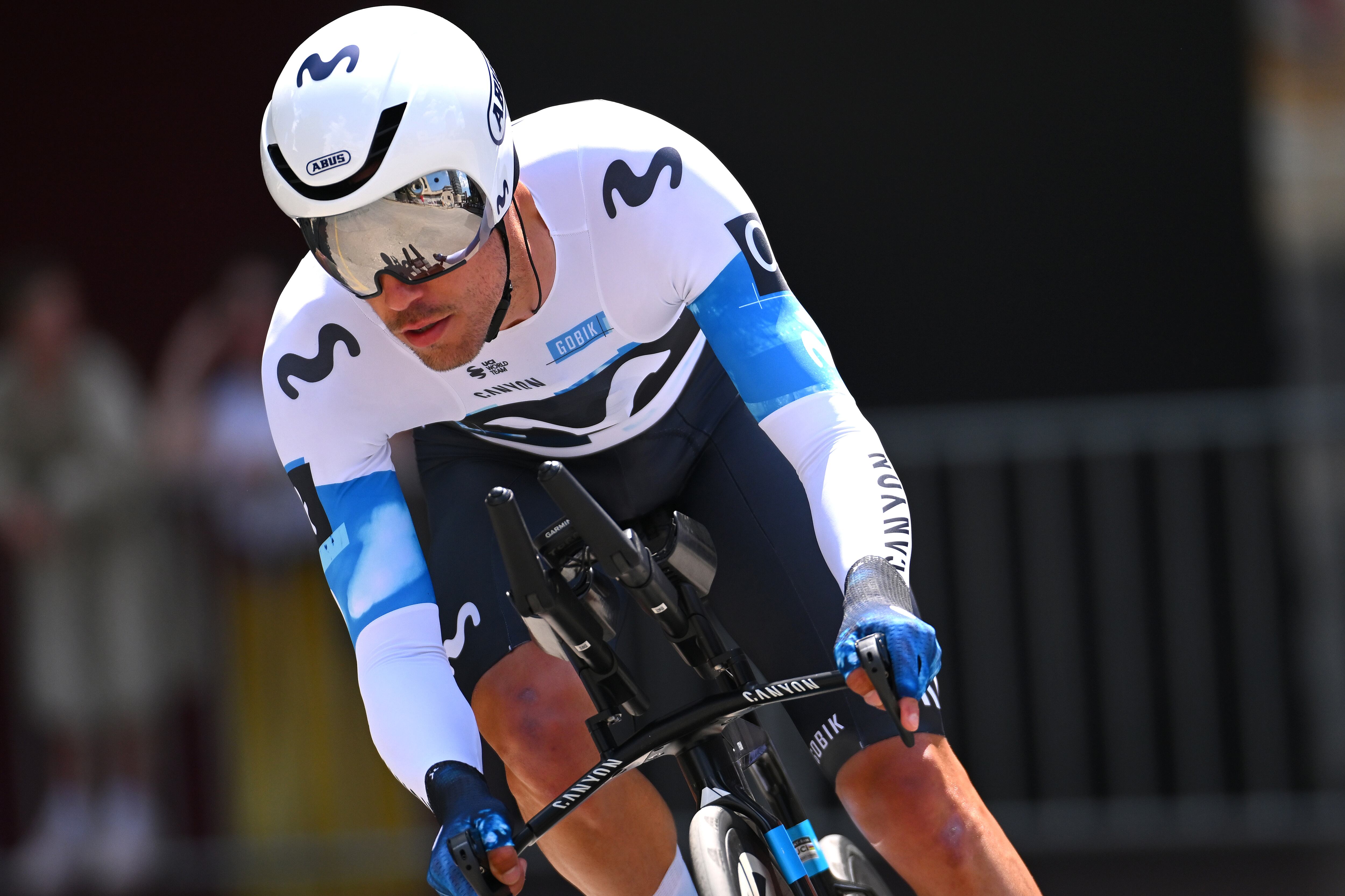 TIRANA, ALBANIA - MAY 10: Albert Torres of Spain and Movistar Team competes during the 108th Giro d'Italia 2025, Stage 2 a 13.7km individual time trial stage from Tirana to Tirana / #UCIWT / on May 10, 2025 in Tirana, Albania. (Photo by Tim de Waele/Getty Images)