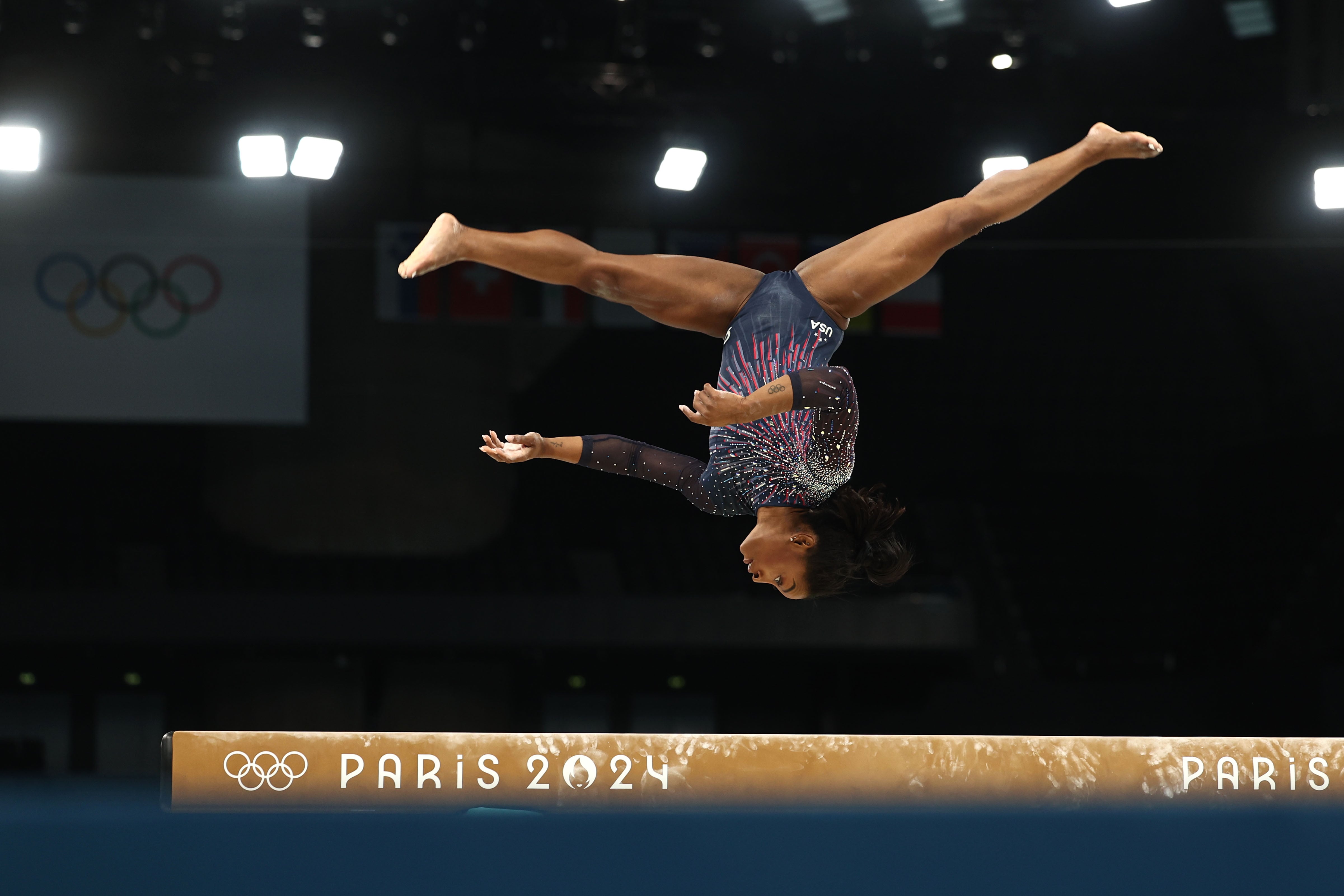 Simone Biles, en su primer día de competición de París 2024