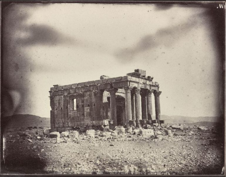 Temple of Baalshamin, Louis Vignes, 1864. Albumen print. 8.8 x 11.4 in. (22.5 x 29 cm).