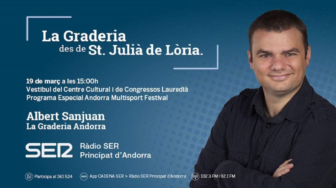 Imatge gràfica de la sortida de La Graderia a Sant Julià de Lòria amb motiu del Campionat del món de triatló d'hivern que dóna el tret de sortida a l'Andorra Multisport Festival.