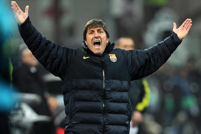 El técnico blaugrana, durante el partido de Champions disputado por su equipo en San Siro.