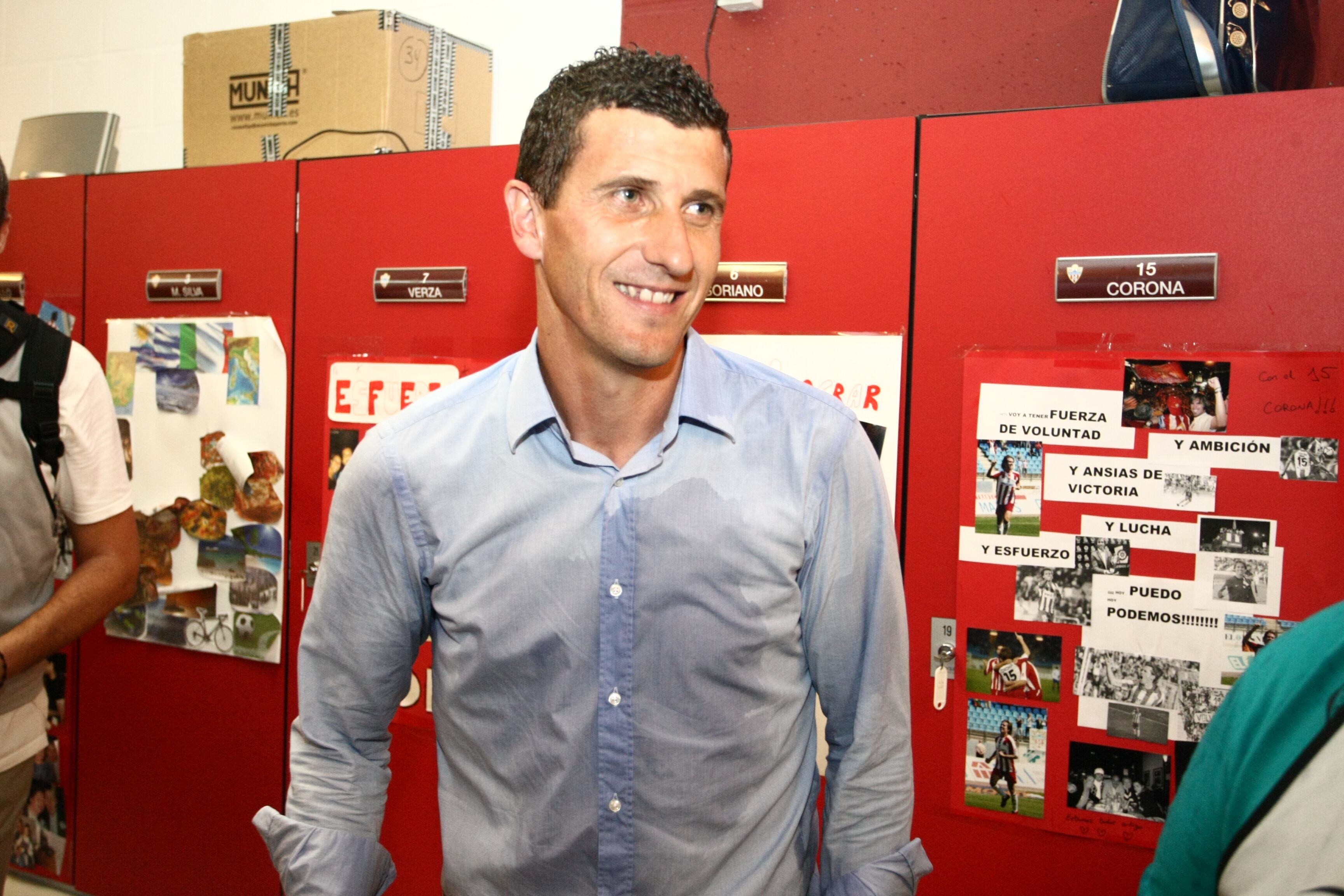 Javi Gracia tras lograr el ascenso en junio de 2013.