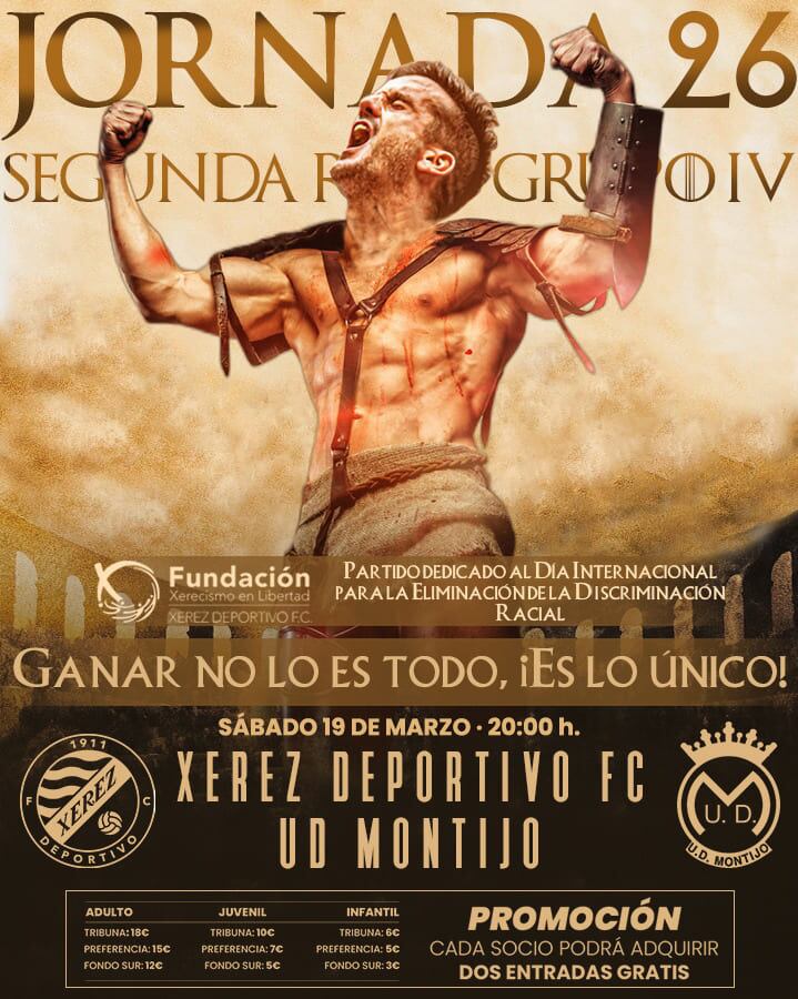 Cartel promocional del Xerez DFC para el partido del sábado