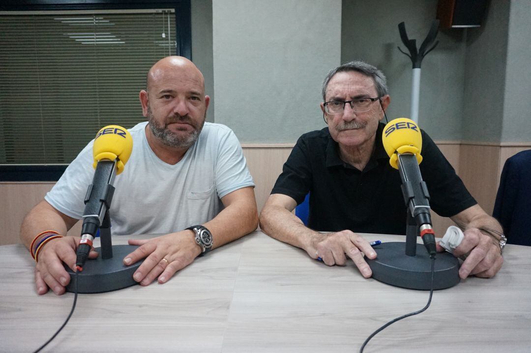 David Aguilar, actual presidente del Eldense (I) y Manolo Guill, presidente del club (imagen de archivo)