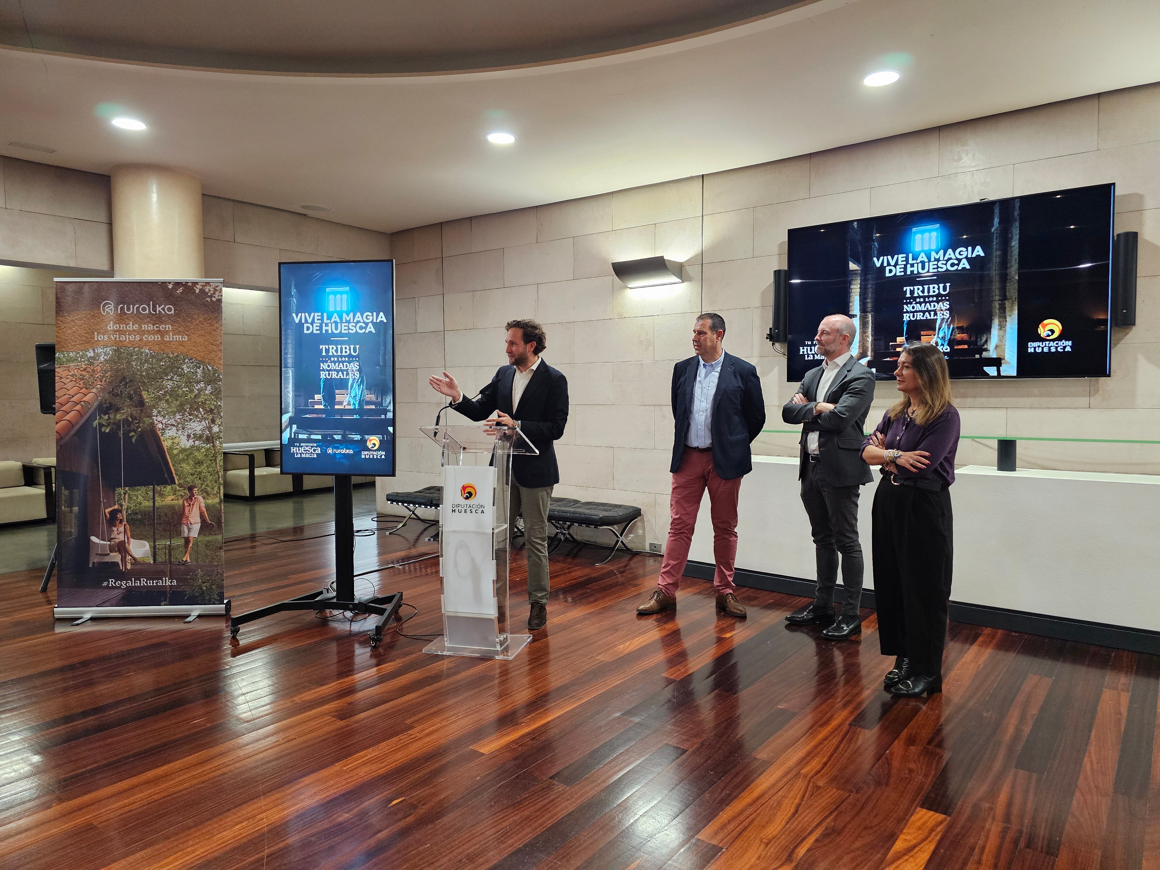 Isaac Claver, Sergio Serra, Rafael Ausejo y Silvia Fernández, en la presentación de la campaña con Ruralka