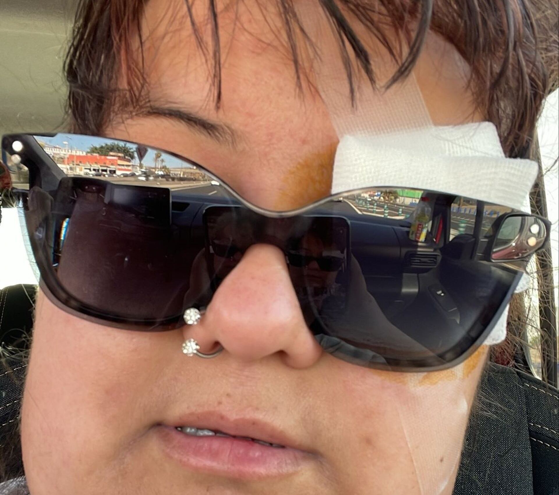 Claudia Aguiar a la salida de una de sus intervenciones