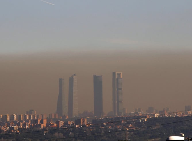 En la imagen se aprecia la nube negra que cubría el centro de la capital el pasado 4 de febrero